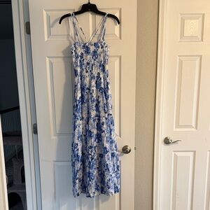 Abercrombie & Fitch Blue and White Floral Maxi Dress